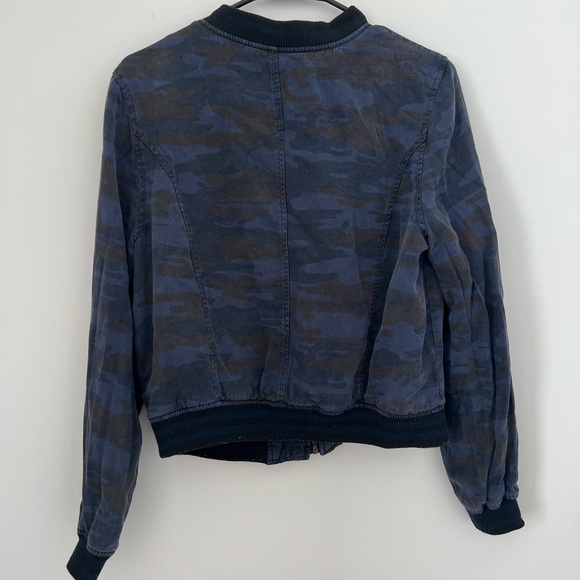 Sanctuary | Blue/black Camo Bomber Jacket, Size 4 - Picture 2 of 5